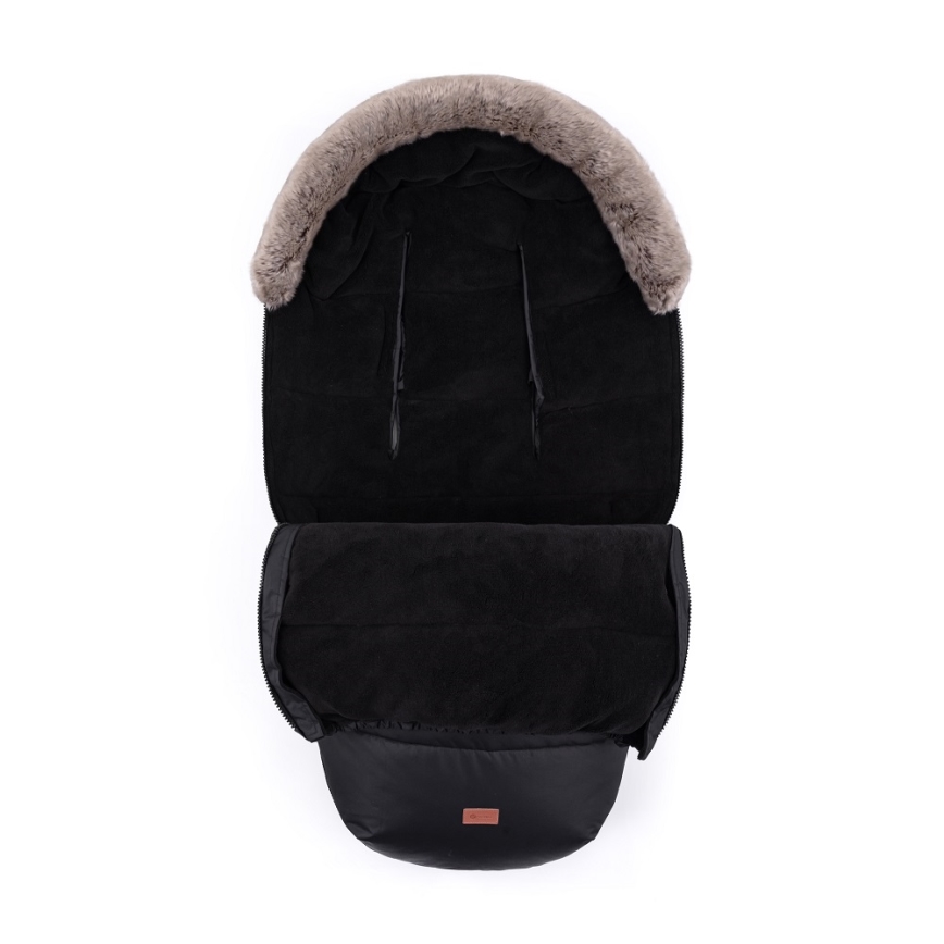 PETITE&MARS - SETTI Vauvan jalkapeite 4in1 COMFY + rattaiden käsisuoja FURRY Forever Black