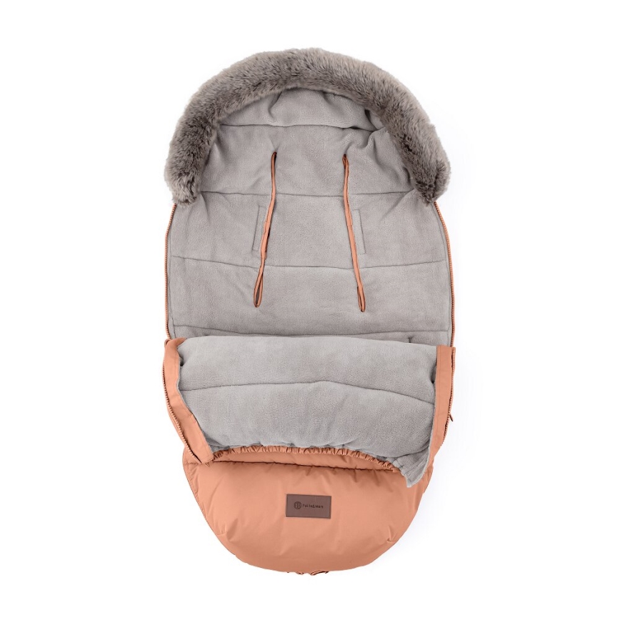 PETITE&MARS - SETTI Vauvan jalkapeite 4in1 COMFY + rattaiden käsisuoja FURRY Pastel Peach