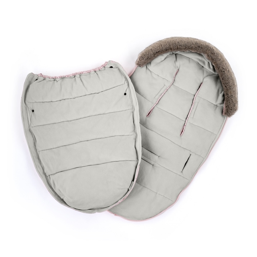 PETITE&MARS - SETTI Vauvan jalkapeite 4in1 COMFY + rattaiden käsisuoja FURRY Pastel Peach