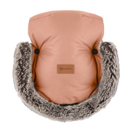 PETITE&MARS - SETTI Vauvan jalkapeite 4in1 COMFY + rattaiden käsisuoja FURRY Pastel Peach