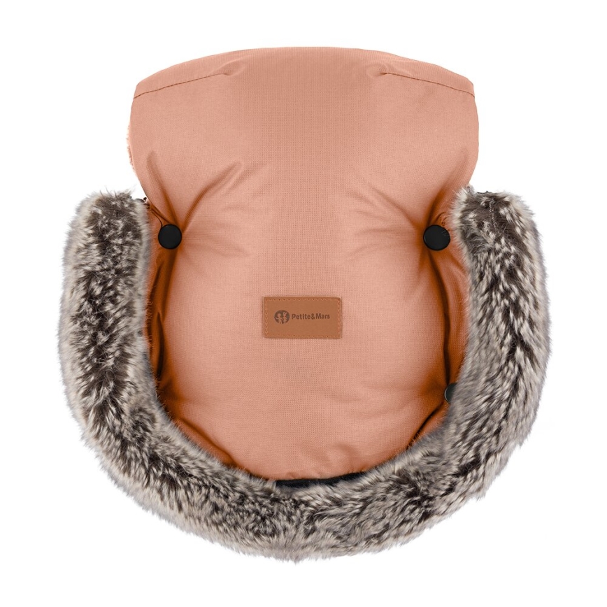 PETITE&MARS - SETTI Vauvan jalkapeite 4in1 COMFY + rattaiden käsisuoja FURRY Pastel Peach