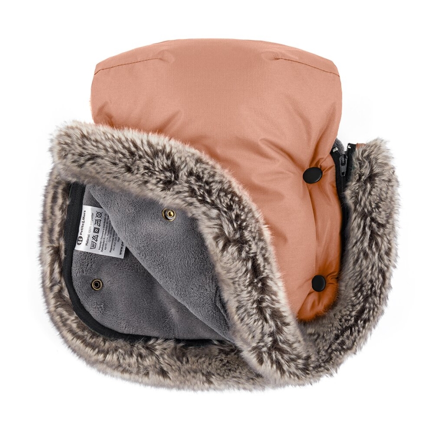 PETITE&MARS - SETTI Vauvan jalkapeite 4in1 COMFY + rattaiden käsisuoja FURRY Pastel Peach