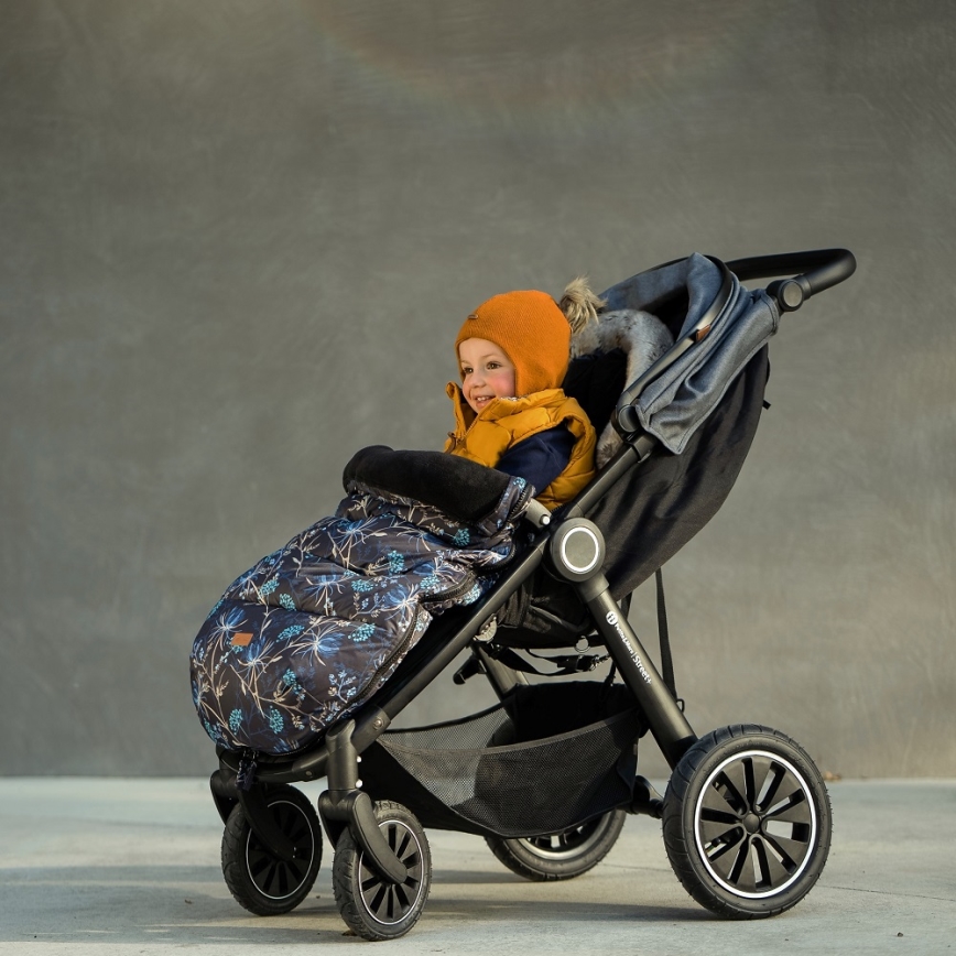 PETITE&MARS - SETTI Vauvan jalkapeite 4in1 COMFY Stylish Beauty + rattaiden käsisuoja FURRY Forever Black