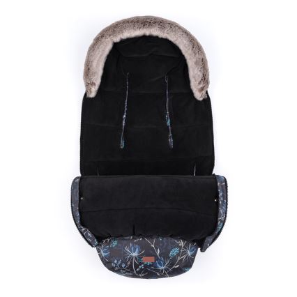 PETITE&MARS - SETTI Vauvan jalkapeite 4in1 COMFY Stylish Beauty + rattaiden käsisuoja FURRY Forever Black