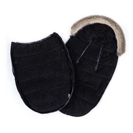 PETITE&MARS - SETTI Vauvan jalkapeite 4in1 COMFY Stylish Beauty + rattaiden käsisuoja FURRY Forever Black