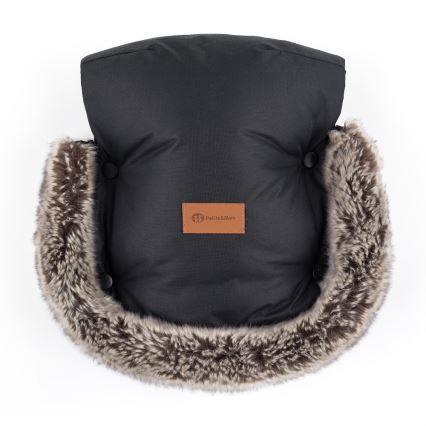 PETITE&MARS - SETTI Vauvan jalkapeite 4in1 COMFY Stylish Beauty + rattaiden käsisuoja FURRY Forever Black