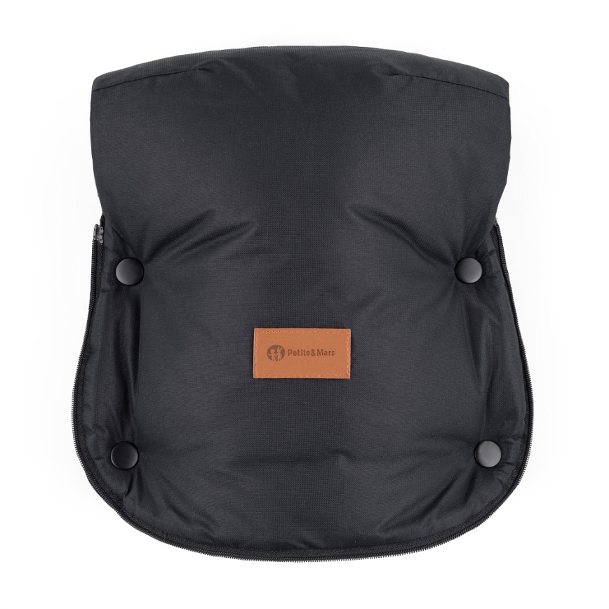 PETITE&MARS - SETTI Vauvan jalkapeite 4in1 COMFY Stylish Beauty + rattaiden käsisuoja FURRY Forever Black
