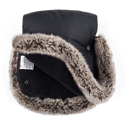 PETITE&MARS - SETTI Vauvan jalkapeite 4in1 COMFY Stylish Beauty + rattaiden käsisuoja FURRY Forever Black