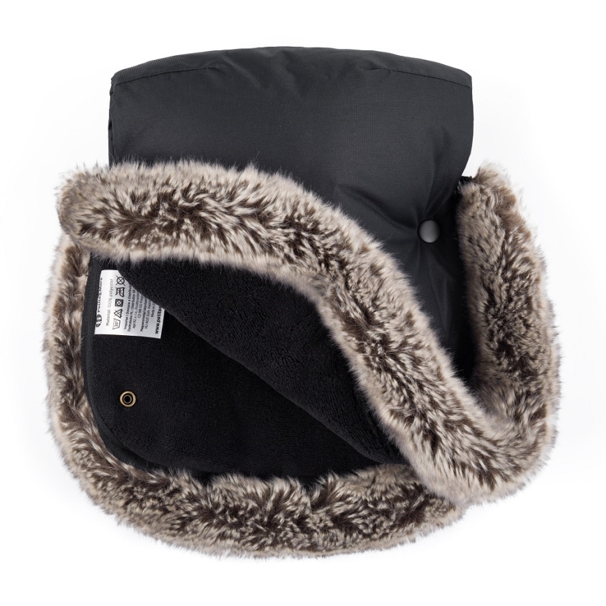 PETITE&MARS - SETTI Vauvan jalkapeite 4in1 COMFY Stylish Beauty + rattaiden käsisuoja FURRY Forever Black