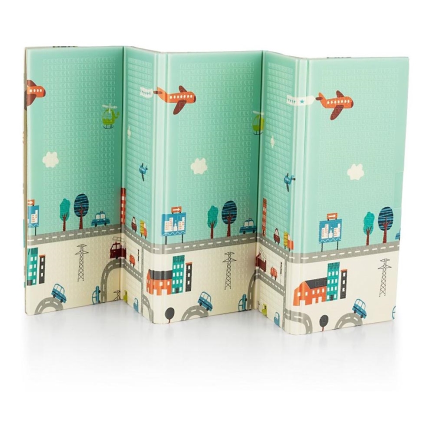 PETITE&MARS - Taitettava leikkimatto CAMPY ELEPHANT&CITY