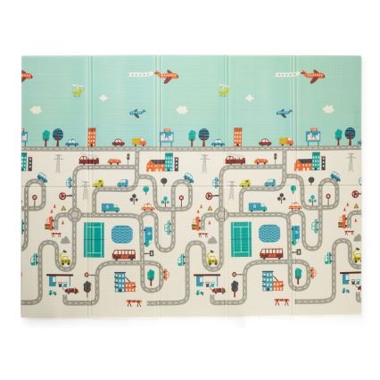 PETITE&MARS - Taitettava leikkimatto CAMPY ELEPHANT&CITY