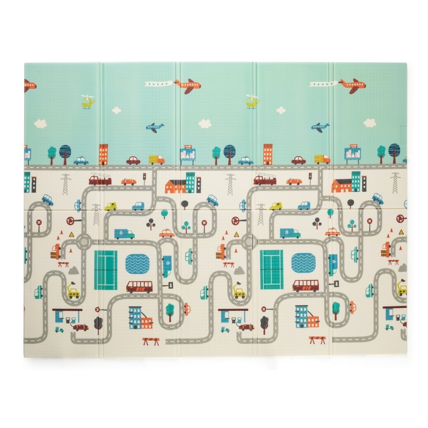 PETITE&MARS - Taitettava leikkimatto CAMPY ELEPHANT&CITY