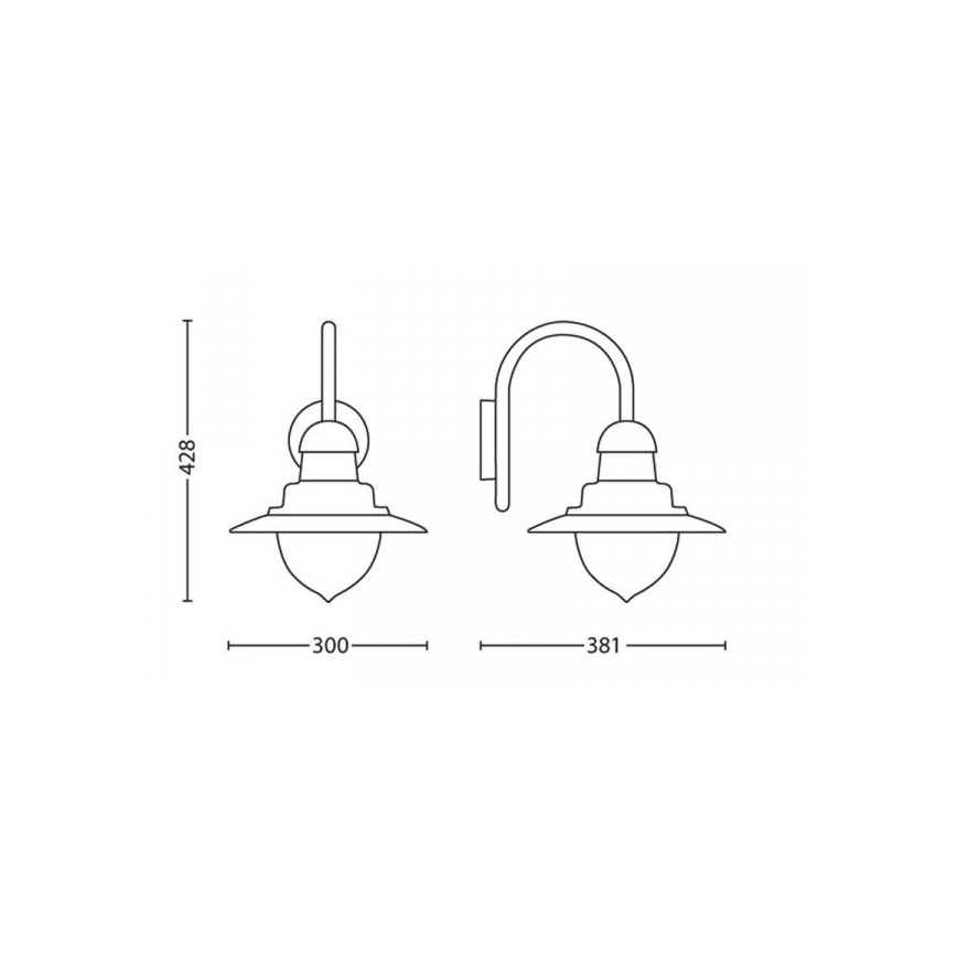 Philips 01652/06/PN - Ulkoseinävalaisin MYGARDEN RAINDROP 1xE27/53W/230V IP44