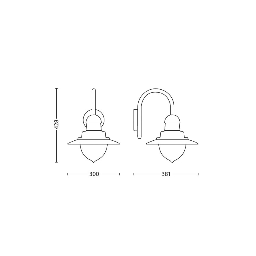 Philips 01652/30/PN - Ulkoseinävalaisin MYGARDEN RAINDROP 1xE27/60W/230V IP44