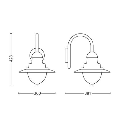 Philips 01652/52/PN - Ulkoseinävalaisin MYGARDEN RAINDROP 1xE27/60W/230V IP44
