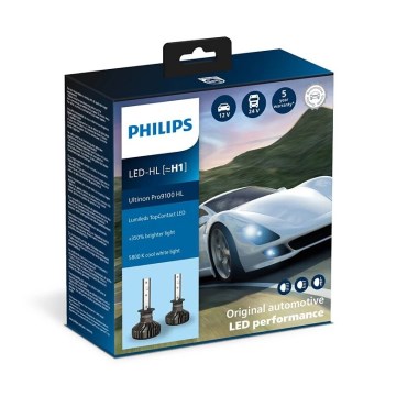 Philips 11258U91X2 - SETTI 2x LED Autopolttimo Ultinon Pro9100 H1 P14,5s/13,2W/12/24V 5800K