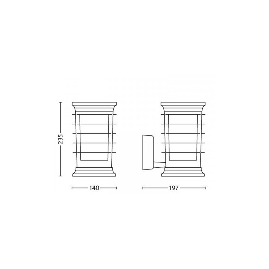 Philips 15280/54/PN - LED ulkoseinälamppu MyGarden PATIO 1xE27/60W/230V IP44