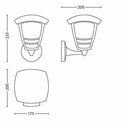 Philips - Ulkoseinävalaisin E27/60W/230V IP44