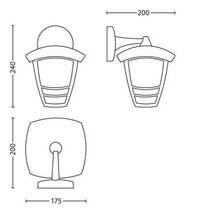 Philips - Ulkoseinävalaisin 1xE27/60W/230V IP44