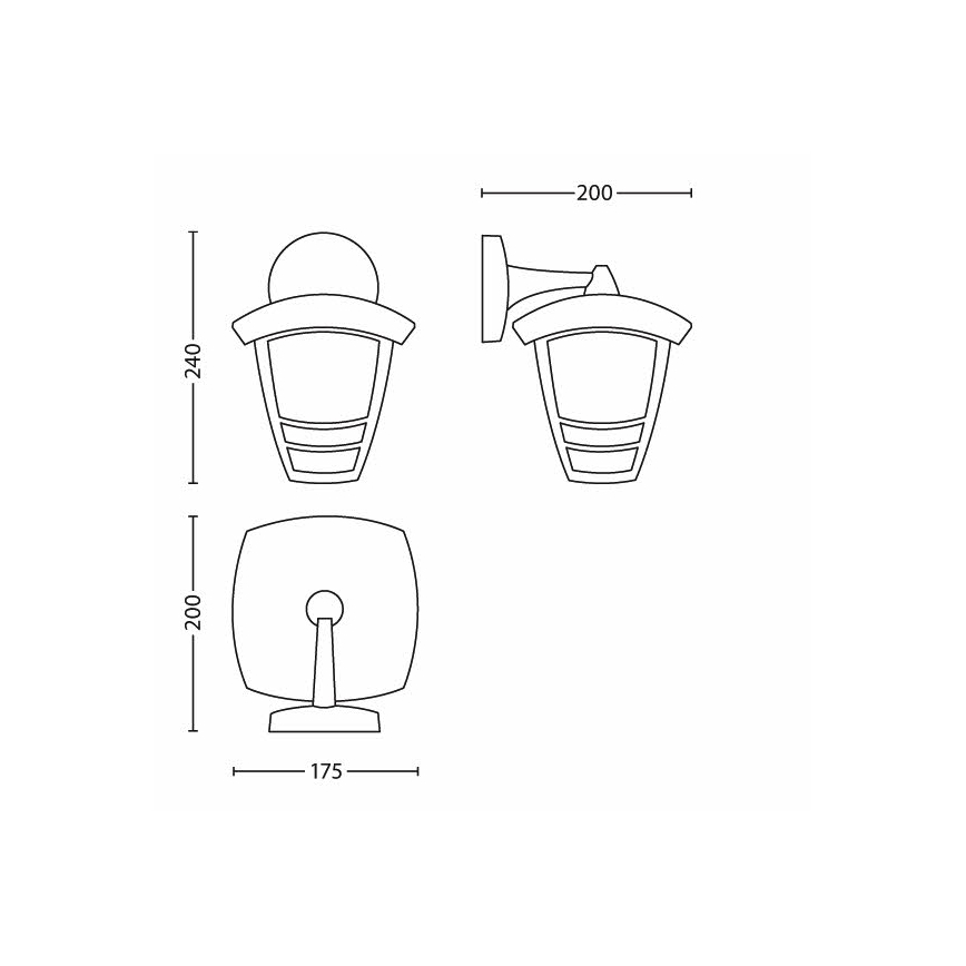 Philips - Ulkoseinävalaisin 1xE27/60W/230V IP44