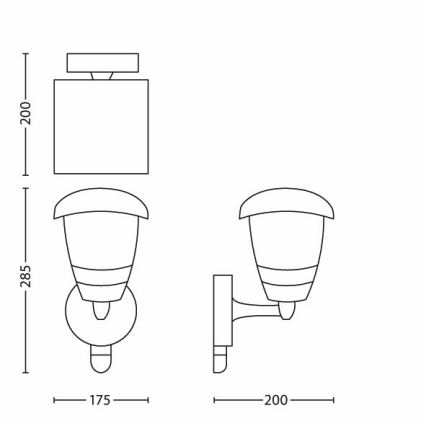 Philips - Ulkoseinävalaisin anturilla 1xE27/60W IP44