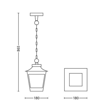 Philips 15406/86/PN - Ulkokattokruunu HEDGE 1xE27/60W/230V IP44