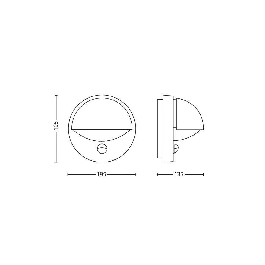 Philips - Ulkoseinävalaisin anturilla E27/12W IP44