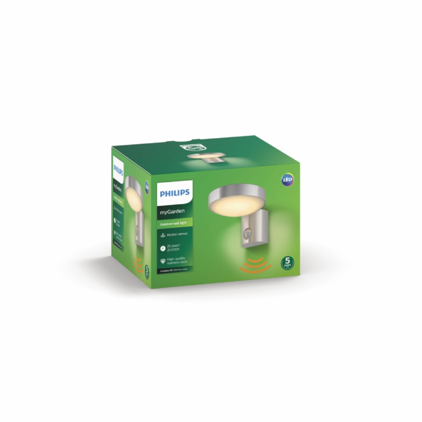 Philips 16491/47/P0 - LED-ulkoseinävalaisin liiketunnistimella MYGARDEN COCKATOO 1xLED/8W/230V IP44