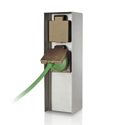 Philips 17108/47/16 - Ulkopistorasiapylväs MYGARDEN ROCK 230V IP44 SCHUKO