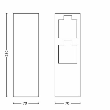 Philips 17108/47/16 - Ulkopistorasiapylväs MYGARDEN ROCK 230V IP44 SCHUKO