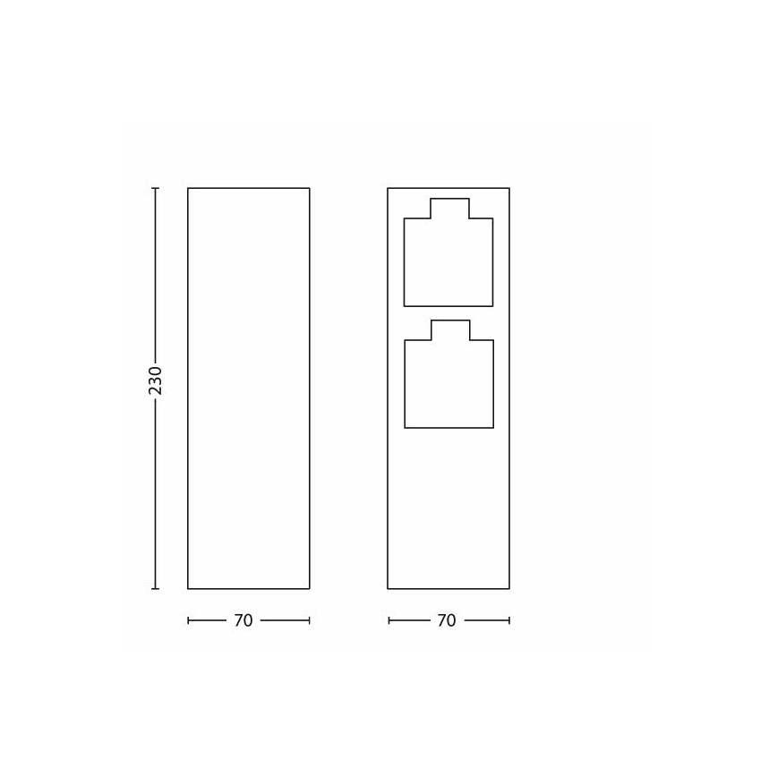 Philips 17108/47/16 - Ulkopistorasiapylväs MYGARDEN ROCK 230V IP44 SCHUKO