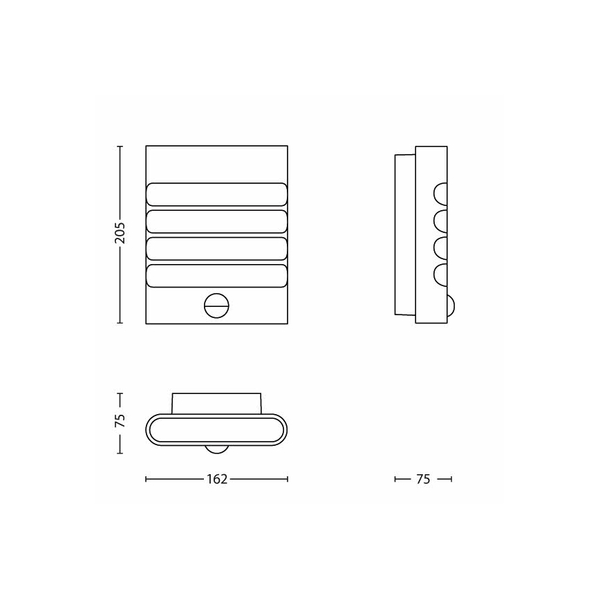 Philips - LED-ulkovalaisin anturilla 1xLED/3W IP44