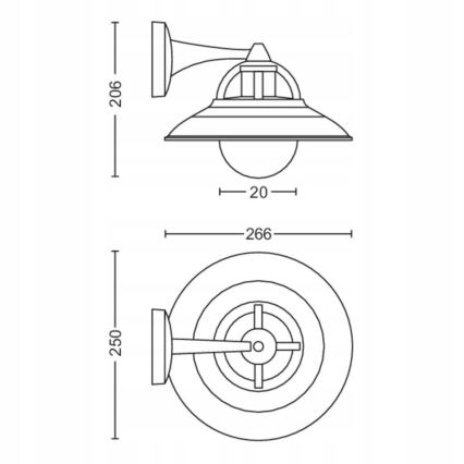 Philips 17381/30/PN - Ulkoseinävalaisin COMORANT 1xE27/42W/230V IP44
