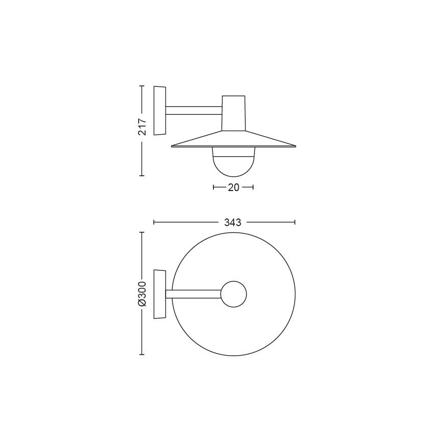 Philips - Ulkovalo 1xE27/42W/230V IP44