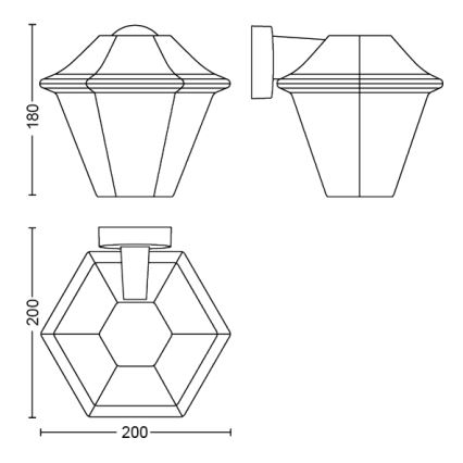 Philips - Ulkoseinävalaisin 1xE27/42W IP44