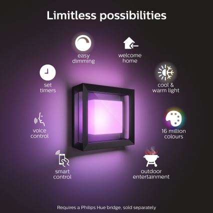 Philips - LED RGBW Himmennettävä ulkoseinävalaisin Hue ECONIC LED/15W/230V 2000-6500K IP44