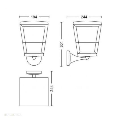 Philips - LED RGBW Himmennettävä ulkoseinävalaisin Hue ECONIC LED/15W/230V IP44