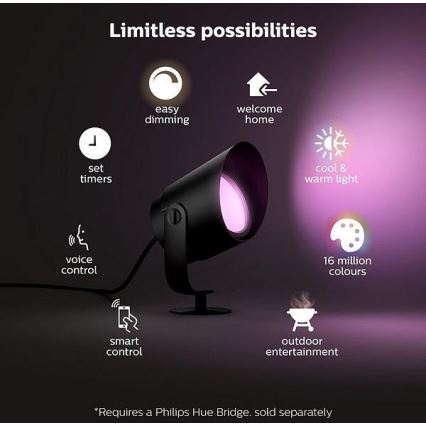 Philips - LED RGB Himmennettävä ulkolamppu Hue LILY LED/15W/230V IP65