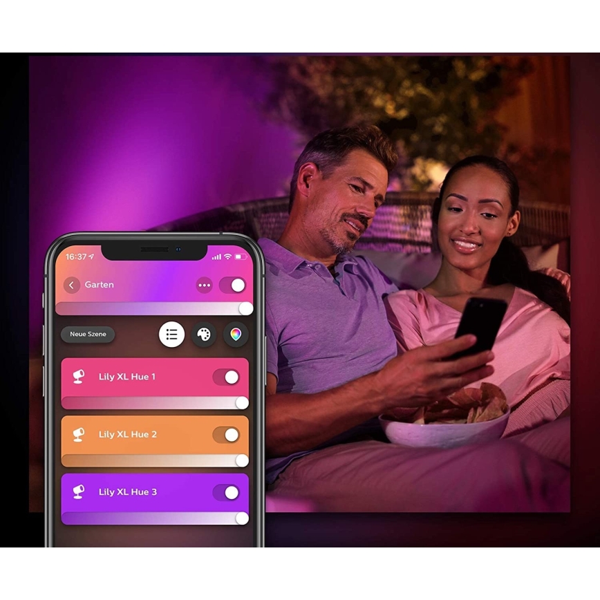 Philips - LED RGB Himmennettävä ulkolamppu Hue LILY LED/15W/230V IP65