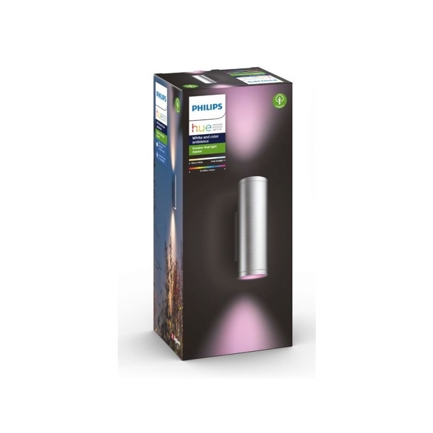 Philips - LED RGBW Himmennettävä ulkoseinävalaisin Hue APPEAR 2xLED/8W/230V IP44