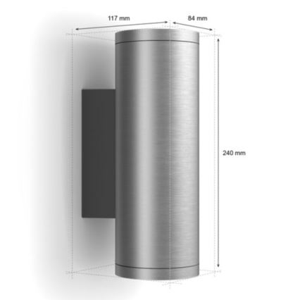 Philips - LED RGBW Himmennettävä ulkoseinävalaisin Hue APPEAR 2xLED/8W/230V IP44