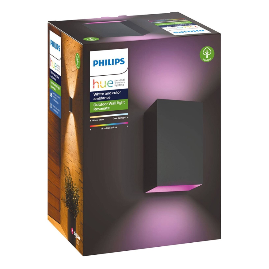 Philips - LED RGBW Himmennettävä ulkoseinävalaisin Hue RESONATE 2xLED/8W/230V 2000-6500K IP44