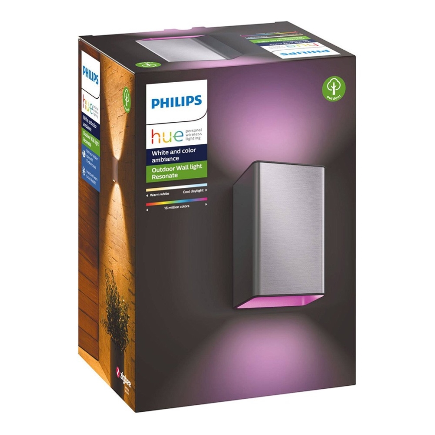 LED RGBW Himmennettävä ulkoseinävalaisin Hue RESONATE 2xLED/8W/230V 2000-6500K IP44
