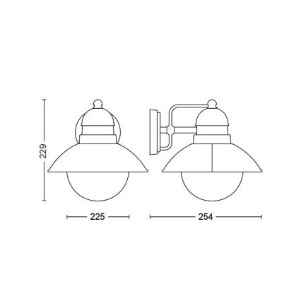 Philips 1748086PN - Seinävalaisin DAMASCUS 1xE27/60W/230V IP44