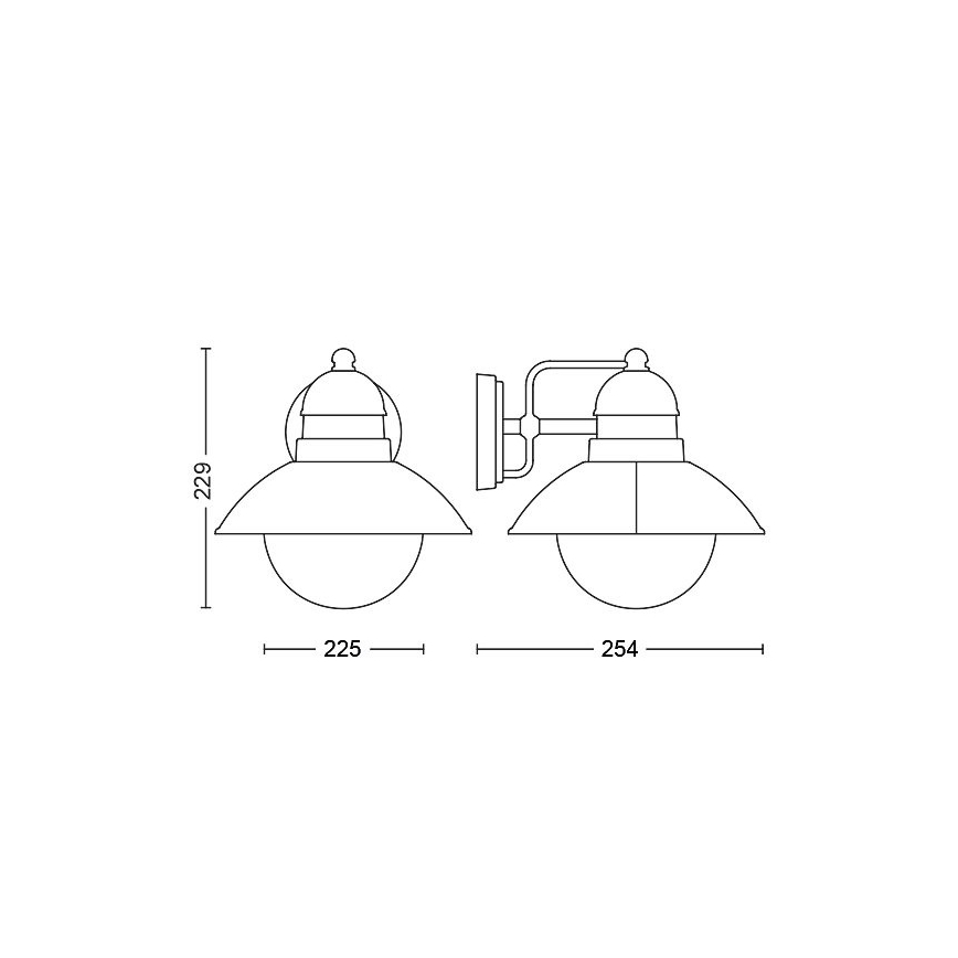 Philips 1748086PN - Seinävalaisin DAMASCUS 1xE27/60W/230V IP44