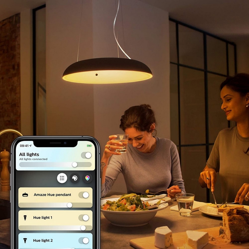 Philips - Himmennettävä LED-kattokruunu narussa Hue AMAZE LED/39W/230V + Kauko-ohjaus