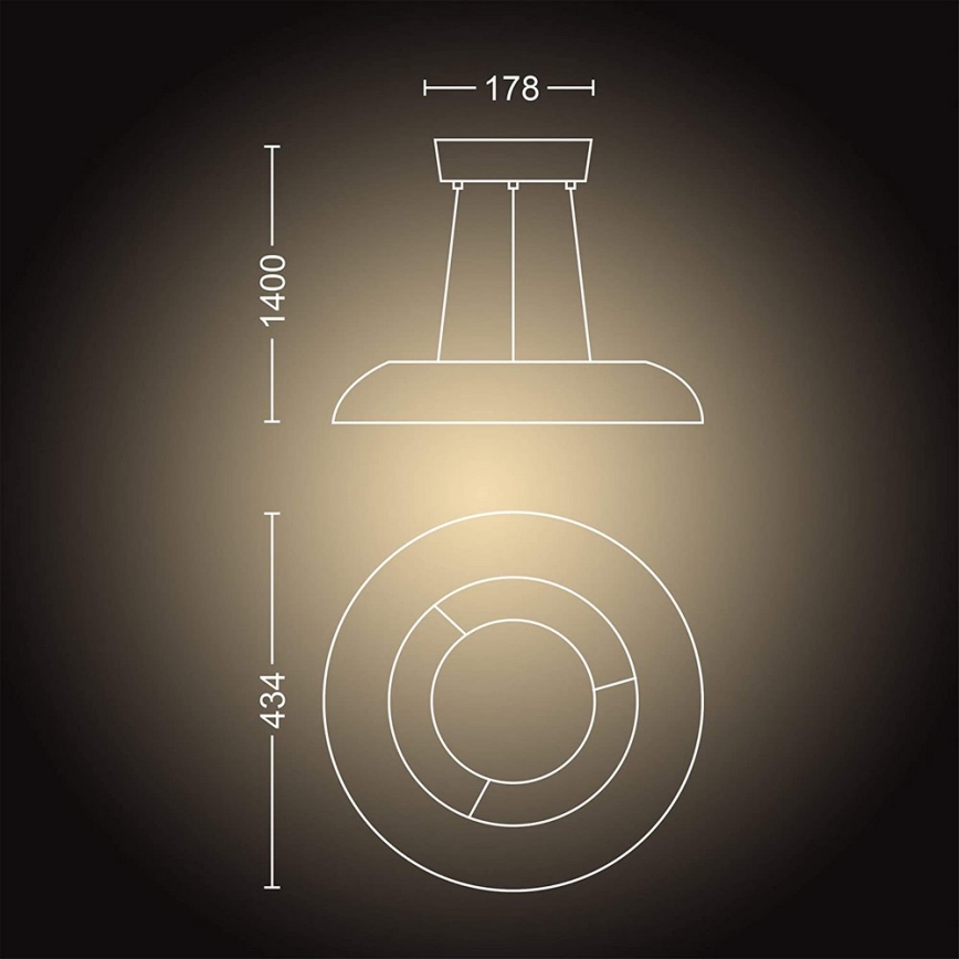 Philips - Himmennettävä LED-kattokruunu narussa Hue AMAZE LED/39W/230V + Kauko-ohjaus