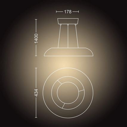 Philips - Hue AMAZE himmennettävä LED-riippuvalaisin johdolla LED/39W/230V + kaukosäädin