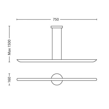 Philips 40747/48/16 - Himmennettävä LED-kattokruunu johdossa MYLIVING SELV 2xLED/7,5W/230V