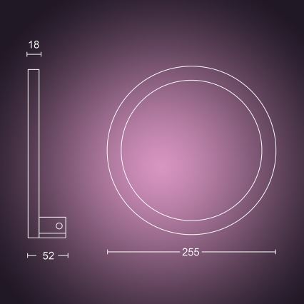 Philips - LED RGBW Himmennettävä seinävalaisin Hue SANA White ja Color Ambiance LED/20W/230V